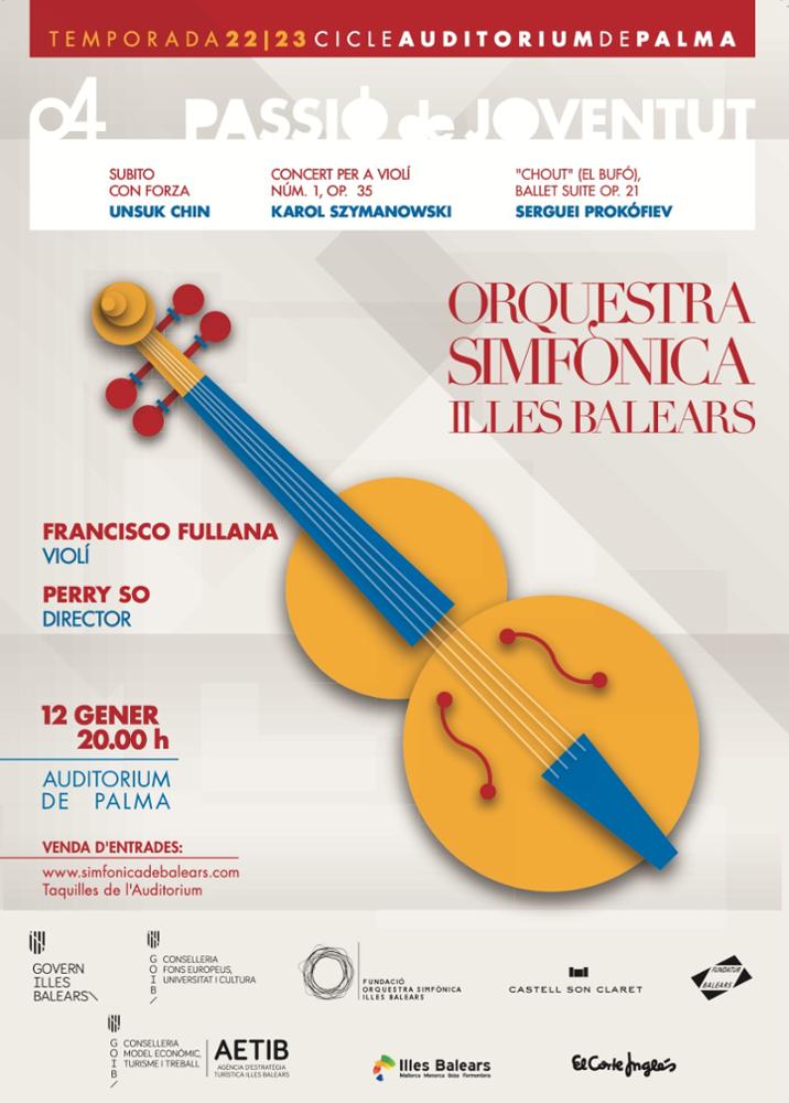 The Mallorcan violinist Francisco Fullana stars in the fourth concert of the season of the Sinfónica de las Illes Balears. 1 violinista mallorquin Francisco Fullana 1