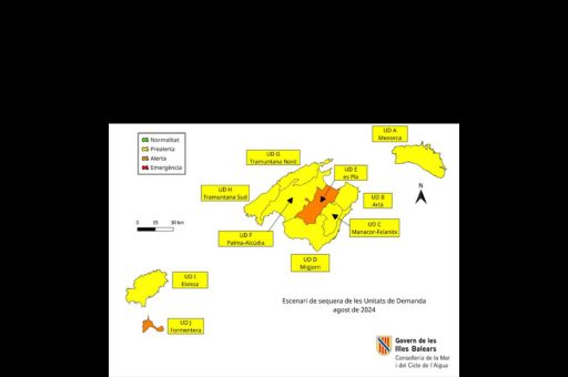 Water reserves in the Balearic Islands stand at 43% in August