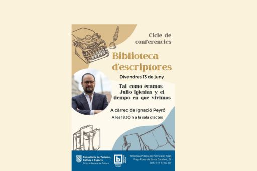 Ignacio Peyró participará en el ciclo de conferencias Biblioteca de Escritores de la Biblioteca Pública de Palma «Can Sales»