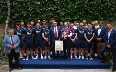 El presidente Galmés y el consejero Bestard reciben en audiencia la U.D. Poblense por su ascenso a Segunda RFEF