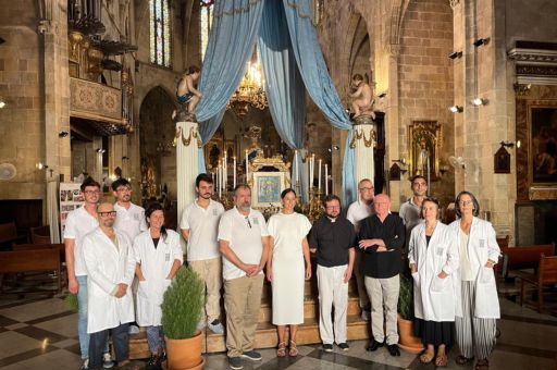 Restaurado el lecho de la Virgen de la parroquia de Sant Jaume de Palma gracias a la colaboración institucional