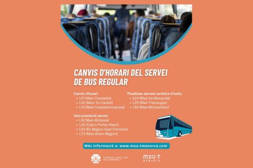 Menorca announces bus schedule changes from September 8